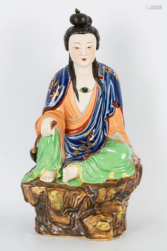 20TH CENTURY FAMILLE ROSE TAOIST FIGURES