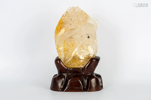 19th CENTURY NATURAL CRYSTAL PHOENIX