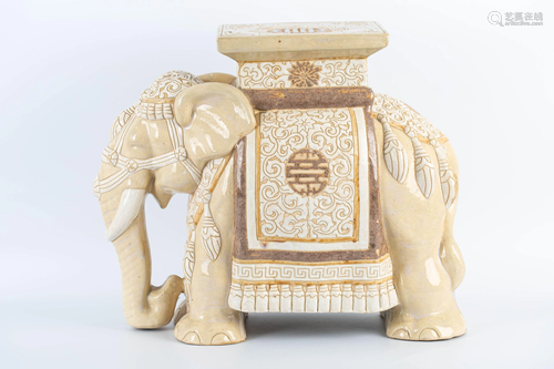 20TH CENTURY ELEPHANT STOOL