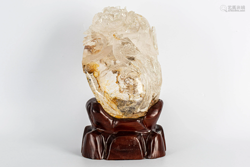 19th CENTURY NATURAL CRYSTAL PHOENIX