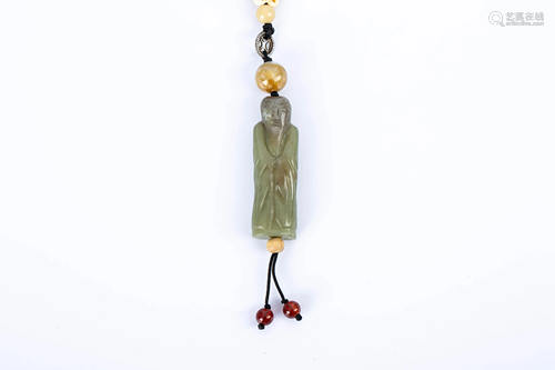 LATE QING JADE SHOUXING PENDANT