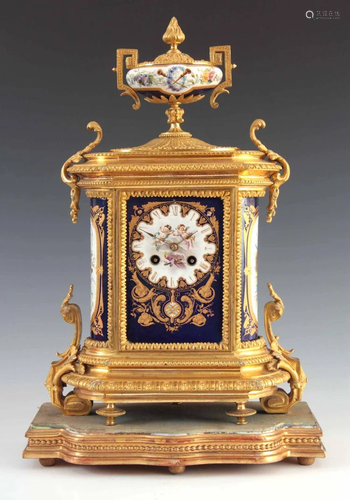 A LATE 19TH CENTURY FRENCH ORMOLU AND PORCELAIN …