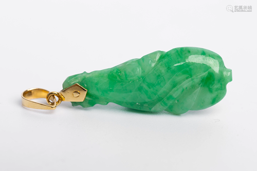 14K GOLD - JADE PENDANT