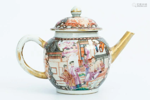 MID QING DYNASTY FAMILLE ROSE TEAPOT