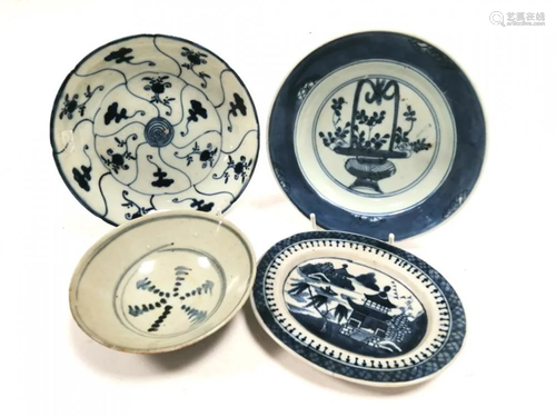 A GROUP OF FOUR ASIAN PROVINCIAL KILN PLATES