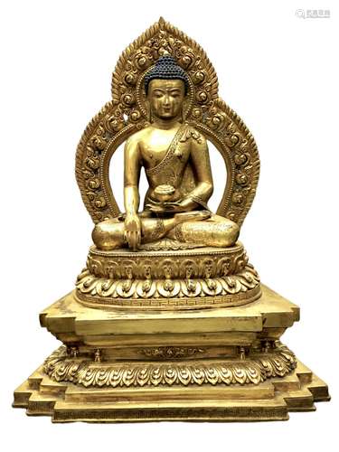 Gilt bronze statue of Sakyamuni