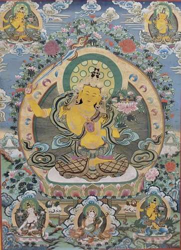 Thangka Statue of Manjushri Bodhisattva