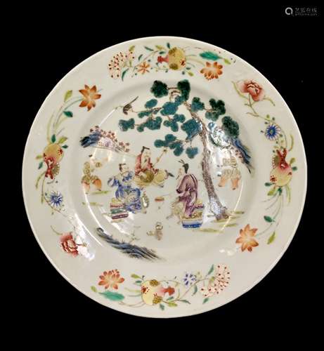 Famille rose pattern plate