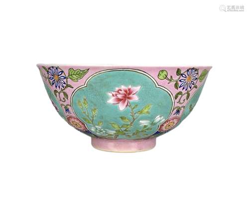 Pastel bowl with floral pattern