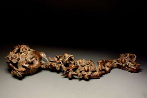 Boxwood carved with lucky longevity pattern Ruyi
