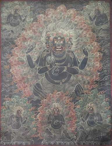 Thangka Four-armed Mahakala Statue