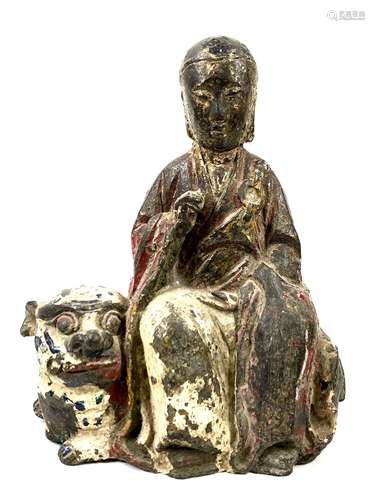 Bronze painted statue of the Ksitigarbha King