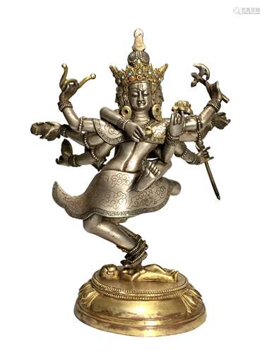 Gilt-silver dense vajra statue