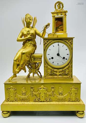 19th century gilded bronze western clock