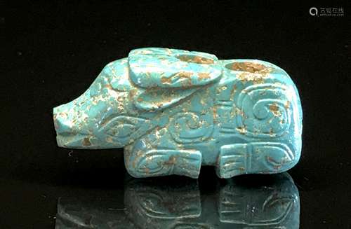 Turquoise lying cow