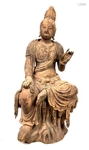 Wood Carved Statue of Guanyin Bodhisattva