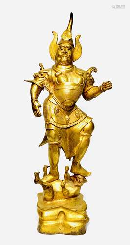 Gilt bronze statue of the Heavenly King