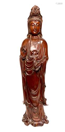 Boxwood Guanyin Statue