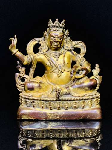 Gilt bronze statue of the God of Wealth