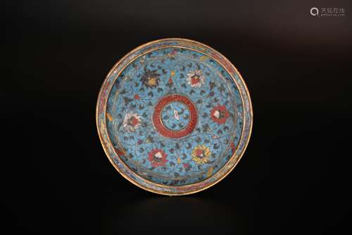 16th,Cloisonne enamel plate