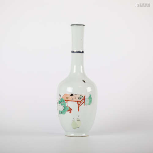 17TH  character poetry long neck bottle