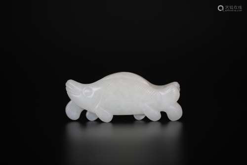 19th,Hetian jade Two fishes