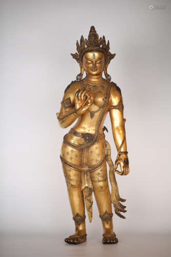 16th,Gilt bronze Buddha statue