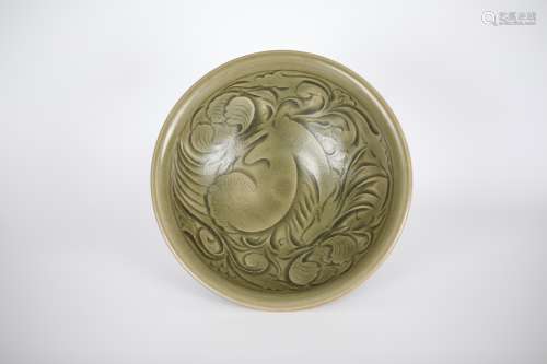 Yaozhou Yao carved flower bowl