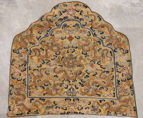 19th,Embroidered Kowloon pattern backrest