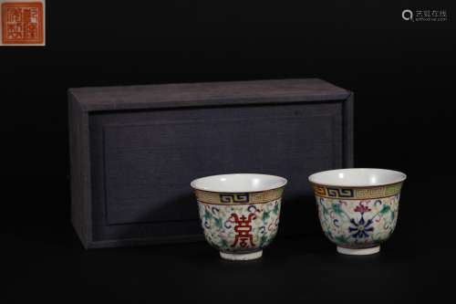 Pastel Flower Cup in Qing Dynasty