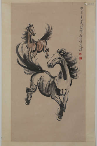 Chinese ink painting Xu Beihong horse