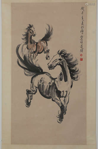 Chinese ink painting Xu Beihong horse