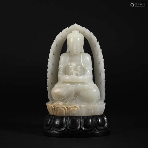Statue of Hetian Jade Buddha in Qing Dynasty