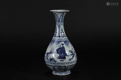 Blue and White Flower Yuhu Spring in Qing Dynasty