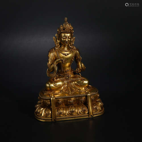 Gilt bronze statue of Tara from the Qing Dynasty