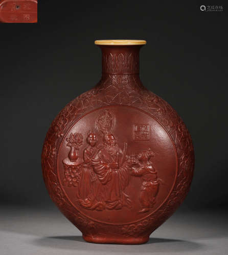 Spore Vessel Holding Moon Bottle in Qing Dynasty