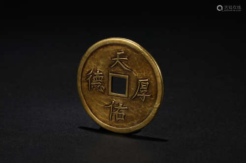 Gold coin with animal pattern in Liao Dynasty