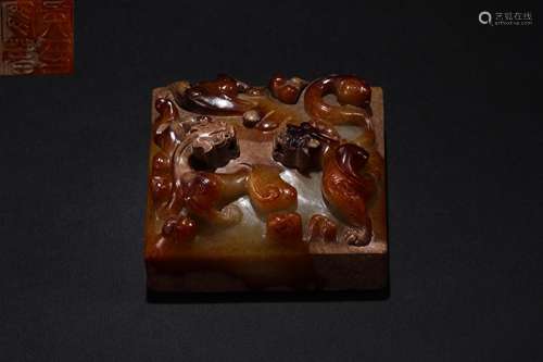 Hetian Jade Beast Seal in Han Dynasty