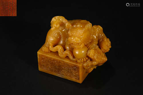 Seal of Shoushan Tian Huangshi Beast Head in Qing Dynasty