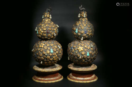 Gilt silver gourd ornaments in the Qing Dynasty