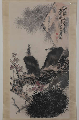 Chinese ink painting Pan Tianshou's big eagle