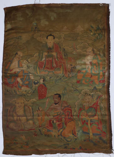 Portrait of Brocade Thangka in Qing Dynasty