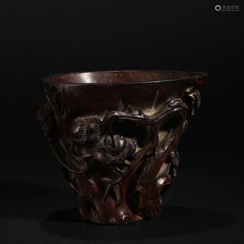 Agarwood Jue Cup in Qing Dynasty