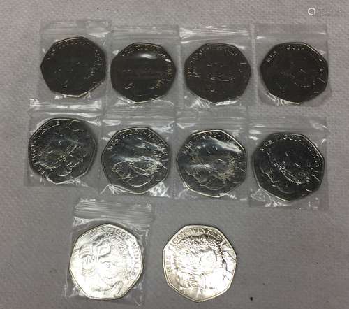 10 MRS TIGGY-WINKLE - BEATRIX POTTER 50P FIFTY PENCE COIN 20...