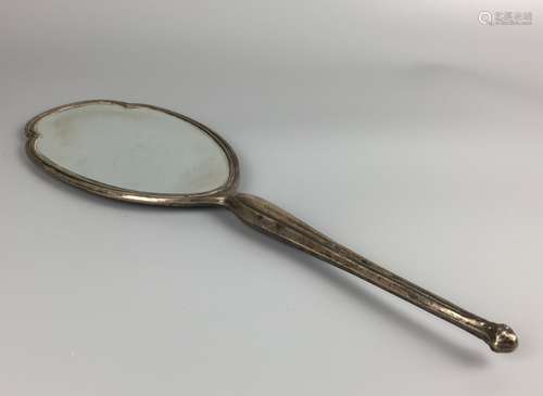 ART DECO SLIVER BACKED HAND MIRROR,L34.5CM