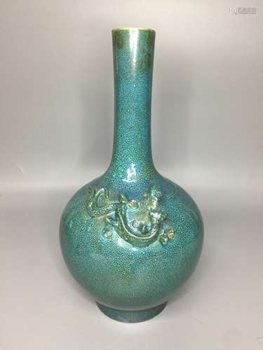 CHINESE TURQUOISE GLAZED VASE ,H 27CM