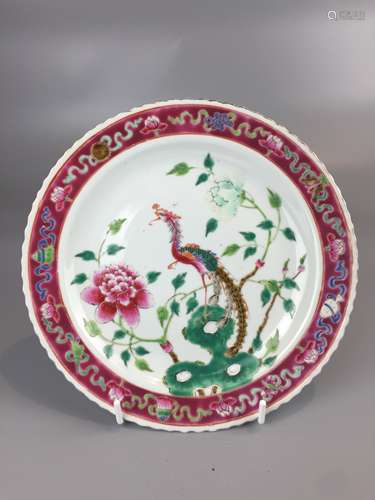 STRAITS CHINESE PERANAKAN NYONYA FAMILLE ROSE PORCELAIN PLAT...