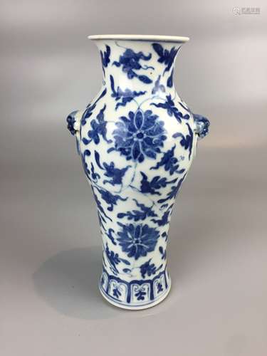 CHINESE BLUE AND WHITE PORCELAIN VASE, H 25CM