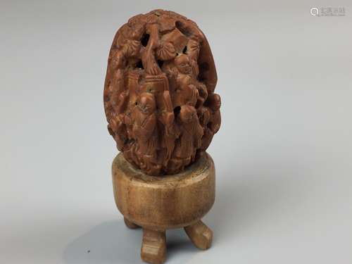 CHINESE CRAVED NUTS , H 5.5CM