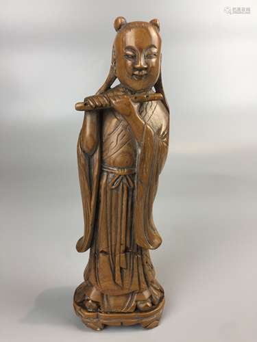 LARGE CHINESE SOAP STONE FIGURES ,H22.5CM